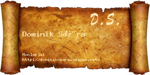 Dominik Sára névjegykártya
