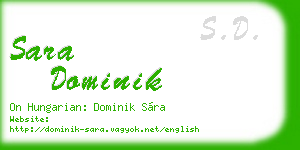 sara dominik business card